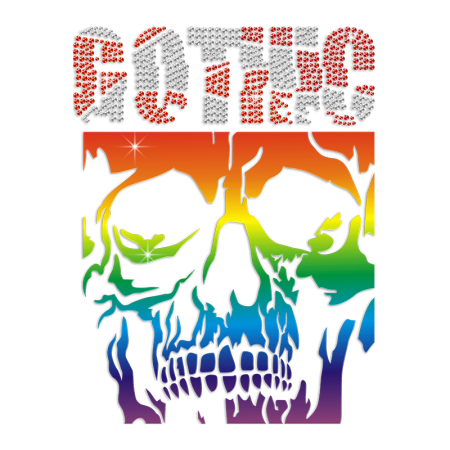 Gothic Skull Rhinestone & Printable PU Transfer